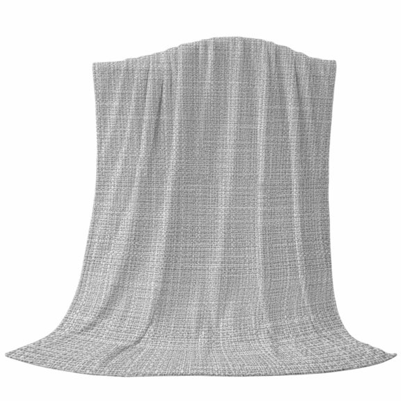 Silver Gray Solid Throw Flannel Blanket Minimalist Cloth Cool Gray Linen Texture Industrial Super Soft Cozy Bed Blanket, Lightweight Plush Fuzzy Bed Throw for Bedroom Sofa Couch Living Room 32x48in