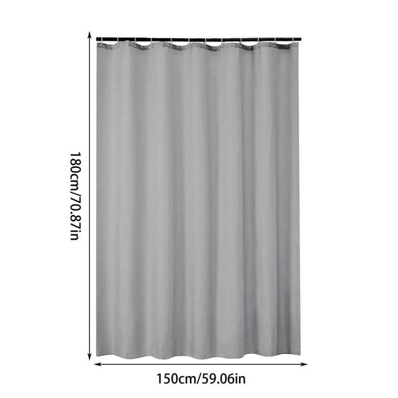 Silver Gray Waterproof Shower Curtain Thickened Polyester Fabric Bathroom Partition 59" W x 71" L