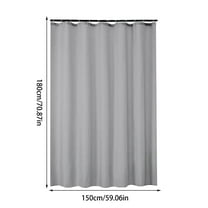 Silver Gray Waterproof Shower Curtain Thickened Polyester Fabric Bathroom Partition 59" W x 71" L