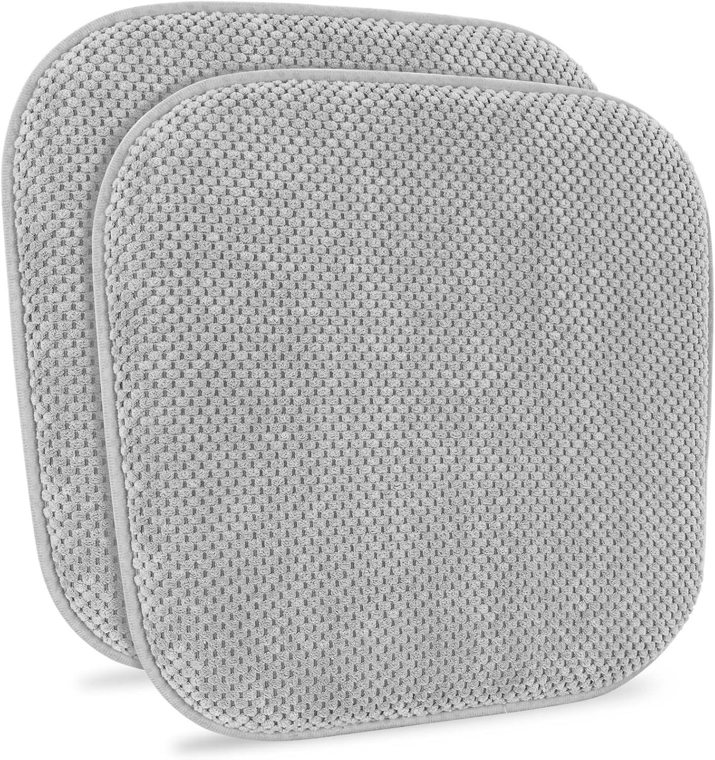 Silver Grey Kitchen Chairs Cushions Set of 2 Non Slip Foam Patio Seat ...