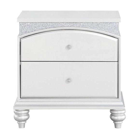 Silver Grey MDF - Drawers with Rhinestone Accent - Bedroom Decor Scheme - Elevate Bedroom Look