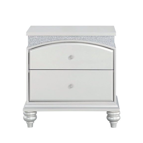 Silver Grey Main Color / Bedroom Decor Piece / 2 - Drawer Nightstand