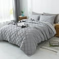 thumbnail image 1 of Silver Grey Plush Soft Quilt with Shams, 1 of 2