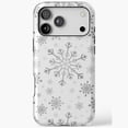 thumbnail image 1 of Silver Grey Snowflake Pattern Case for iPhone 11 12 13 14 15 16 17 Pro Max, 1 of 2