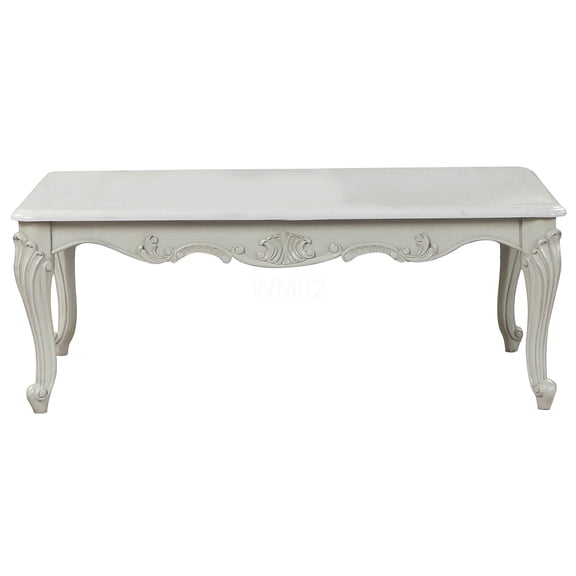 Silver Grey Traditional Tuscan Coffee Table, Wood Living Room Center Table with Timeless Elegant Design