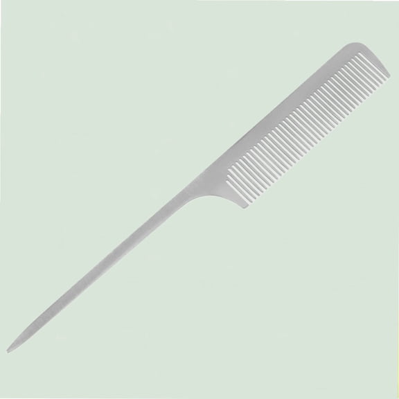 Silver Hair Comb, Stainless Steel Hairdressing Comb for Thick Hair, Hairdressing Accessories