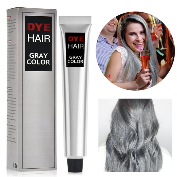 Silver Hair Dye, Silver Gray Natural Hair Dye Cream, Fashion Silver Hair Dye Permanent, Instant Natural Hair Color Cream for All Hair Types