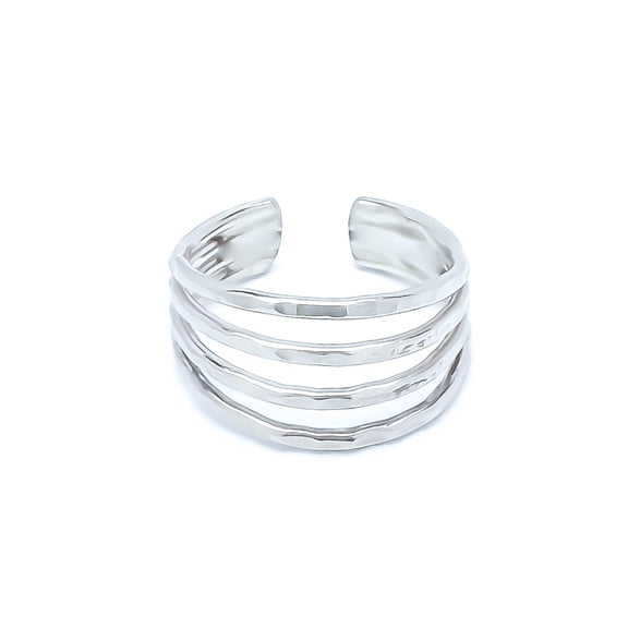 Silver Hammered Conch Ear Cuff, 925 Sterling Silver