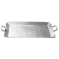 thumbnail image 1 of Silver Hammered Rectangle Serving Tray with Handles, 1 of 2