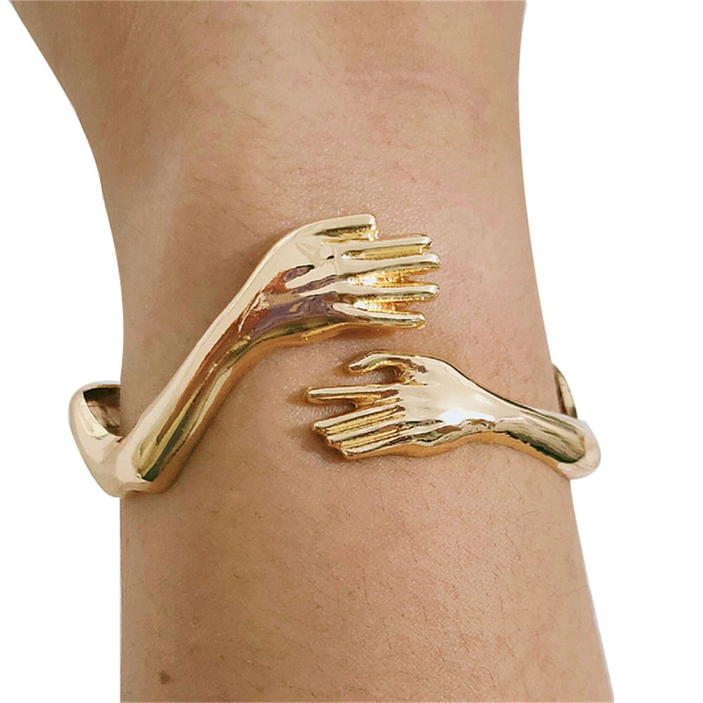 Silver Hand Hug Bracelet Adjustable Silver Adjustable Lead Free