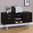 thumbnail image 1 of Silver Handles - 5 Drawer and 2 Shelf Credenza - Office Work Area - Offer Good Storage, 1 of 5
