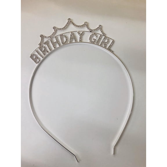 Silver Happy Birthday Girl Rhinestone Headband / Happy Birthday Tiara / Birthday Party Headband / Rhinestone Headband / Birthday