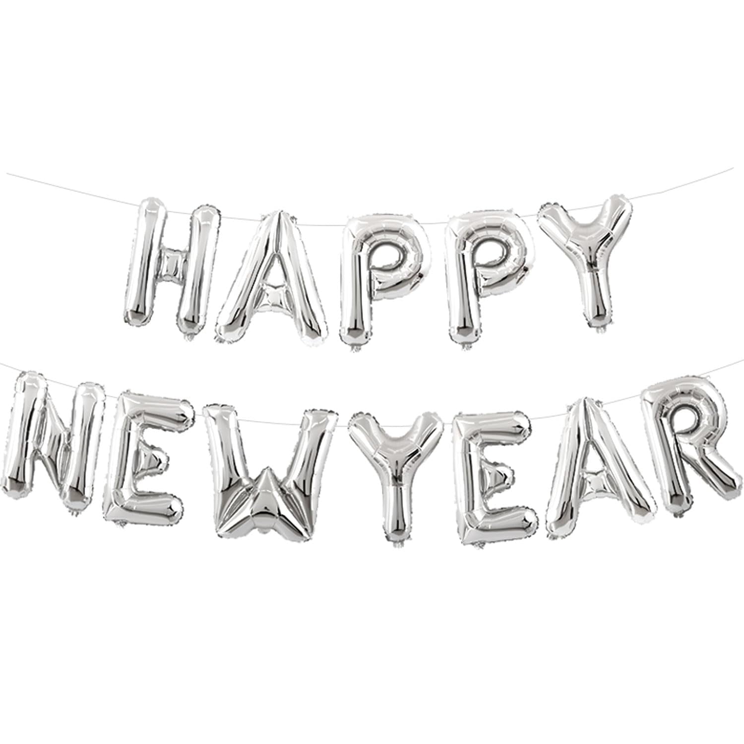 Silver Happy New Year OIF8 Balloons,160 Inch Happy New Year Balloon for Happy New Year