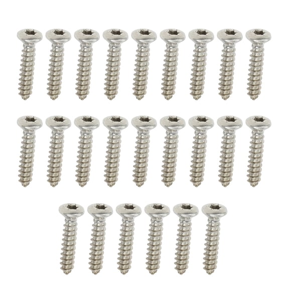 Silver Headlight Marker Grille Trim Screws Stainless Steel Polished Chrome (Thread #8, Length 13/16",Torx Pan Head with a 9/32" Outside Diameter) 11504069