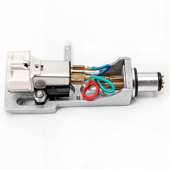 Silver Headshell Mount with AT3600 Cartridge and Conical Stylus Needle Replacement for Stanton STR8 20 30 50 80 90 100 150 Turntables