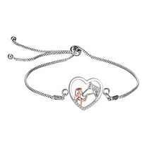 Silver Heart Jewelry Set Necklace Bracelet Earrings for Women Elegant Girly Horse Pendant Charm
