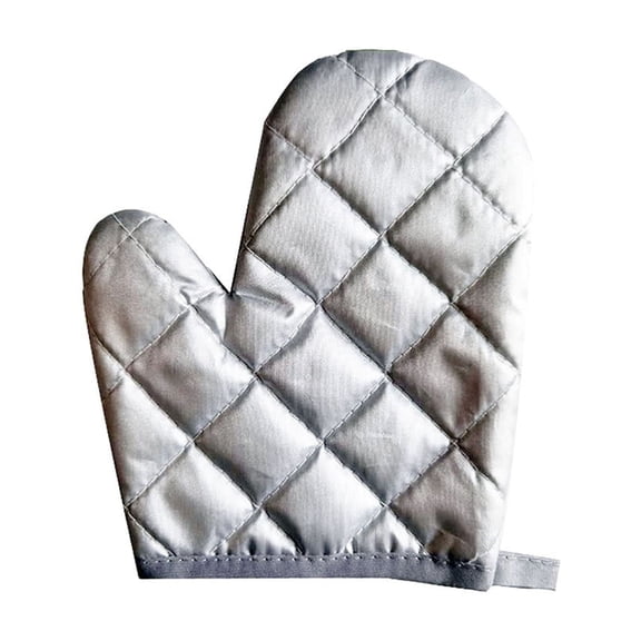 Silver Heatproof Oven Glove, High-Temperature Resistant Baking Mitt, Microwave Safe Hand Protection for Kitchen, BBQ, Food Service Industry