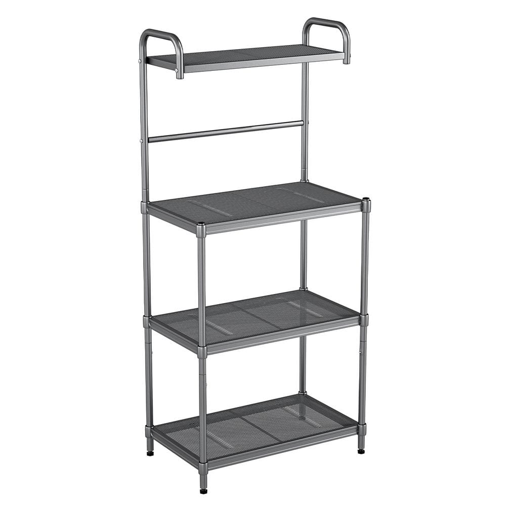 Silver Heavy Duty 4Tier Iron Freestanding Shelving Unit 13.5"W x 23.5