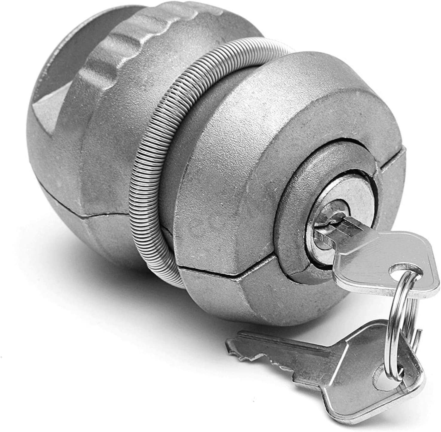 Silver Heavy Duty Coupler Lock, Adjustable Trailer Hitch Lock, Anti