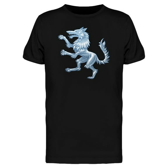 Silver Heraldic Wolf T-Shirt Men -Image by Shutterstock, Male Small