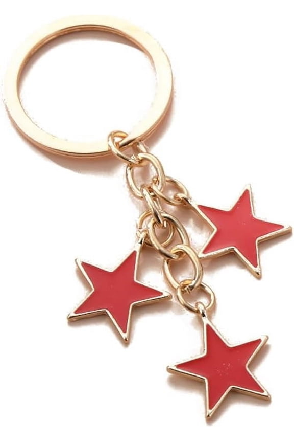 Silver Hollow Star Keychain for Women Men Long Distance Friendship Pendant Keyring Jewelry Gift