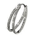 thumbnail image 1 of Silver Hoop Australian Crystal  Fashion Earrings Jewelry-473-HE, 1 of 3