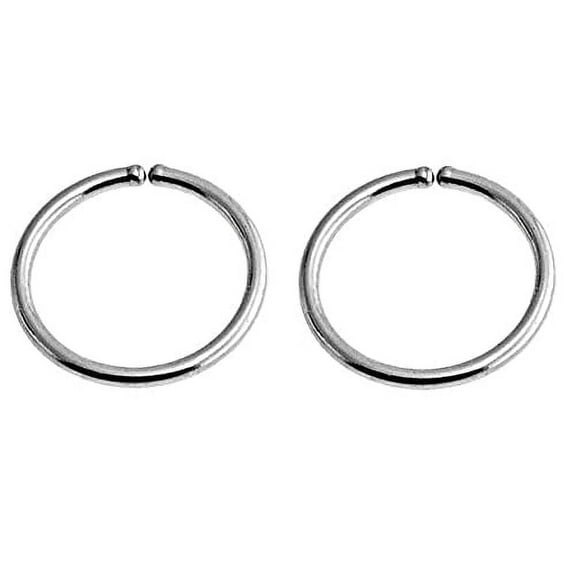 Silver Hoop Earrings Cartilage Nose Septum Ear Helix Tragus Multiple Piercing Jewelry for Women Hypoallergenic Tiny Hoops (5.5mm | 24 GA, Silver 935)