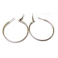 thumbnail image 1 of Silver Hoop Earrings Classic 2 inch Hoop Earrings Thin Hoops 50mm, 1 of 2