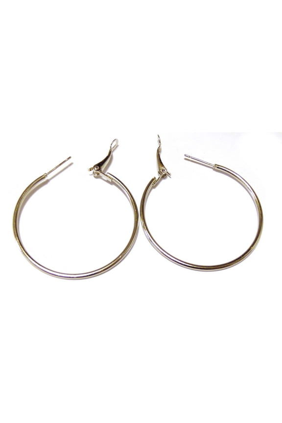 Silver Hoop Earrings Classic 2 inch Hoop Earrings Thin Hoops 50mm