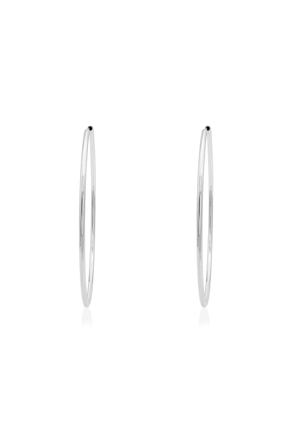 Hypoallergenic Medium Hoop Earrings - Classic Lightweight Silver Tone Fashion Hoops Jewelry Silver