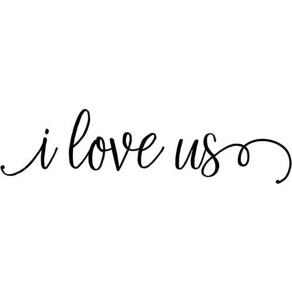 Silver I Love US 20" X 5" Vinyl Decal Sticker Family Home Decor