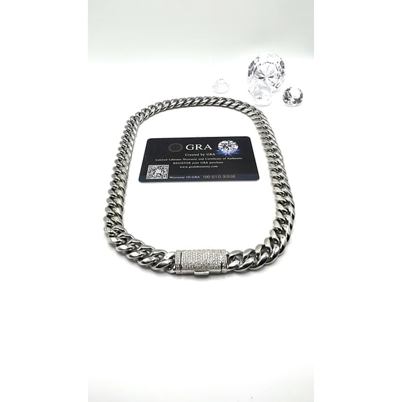 Silver Iced Out Moissanite Cuban Link