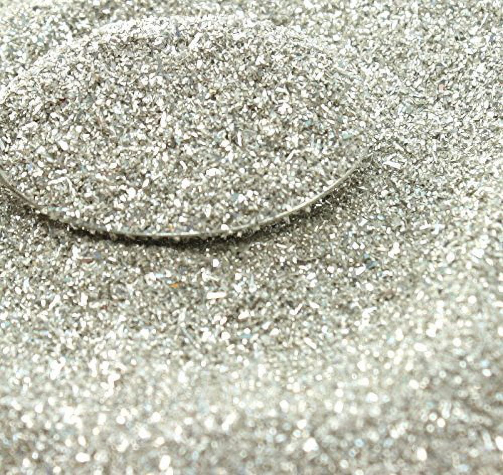 Silver Imported German Glass Glitter - 8 Ounce - Fine 90 Grit (Most Popular Grain Size) Sparkly Glass Glitter - 311-9-SL