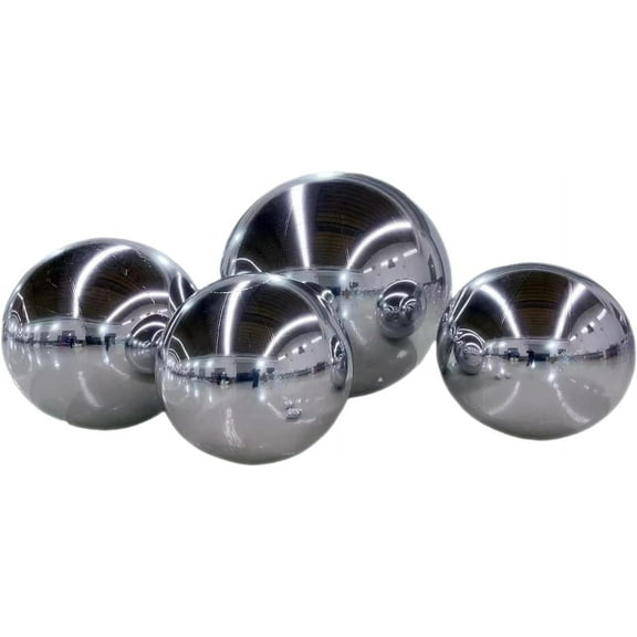 Silver Inflatable Mirror Ball Set - Sealed Shinny Balls Reusable Giant Mirror Balloon Sealed Disco Sphere For Wedding Nightclub Party Stage Hanging Decoration(4pcs1pack)