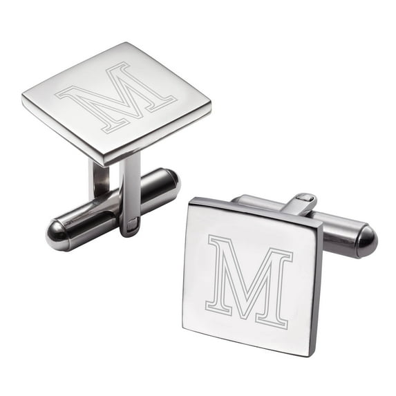Silver Initial Cuff Links