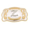 thumbnail image 1 of Silver Initial Letter (Z) Monogram Belt Buckle Gold Metal Cowboy Rodeo Western, 1 of 2