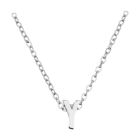 Silver Initial Necklaces For Women Alphabet Jewelry A-Z Elegant Pendant Necklace Minimalist For Her