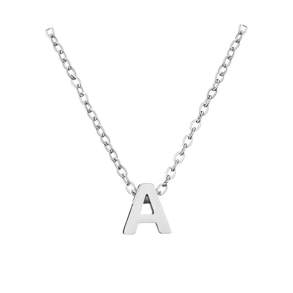 Silver Initial Necklaces For Women Alphabet Jewelry A-Z Elegant Pendant Necklace Minimalist For Her