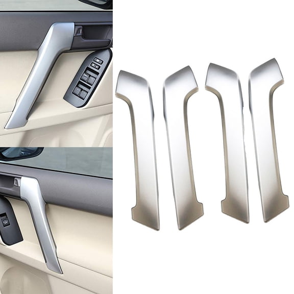 Silver Interior Door Handle Trim For Toyota Land Cruiser Prado Fj150 150 2010 2018 4Pcs Abs Material Scratch Cover