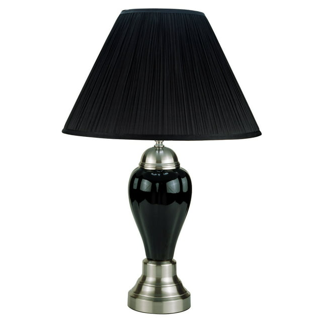 Silver/Ivory Ceramic Table Lamp, 27"