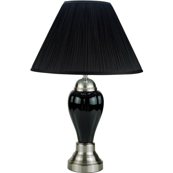 Silver/Ivory Ceramic Table Lamp, 27"