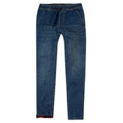 SILVER JEANS Co. Boys Skinny Fit Fleece Lined Pull-On Denim Jeans, Sizes 4-16