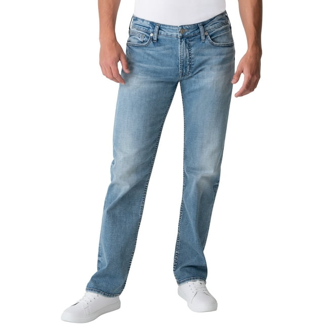 Silver Jeans Co. Men's Allan Classic Fit Straight Leg Jeans, Waist Sizes 28-44