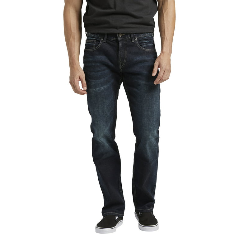 Silver Jeans Co. Men's Allan Slim Fit Straight Leg Jeans, Waist Sizes 30-42