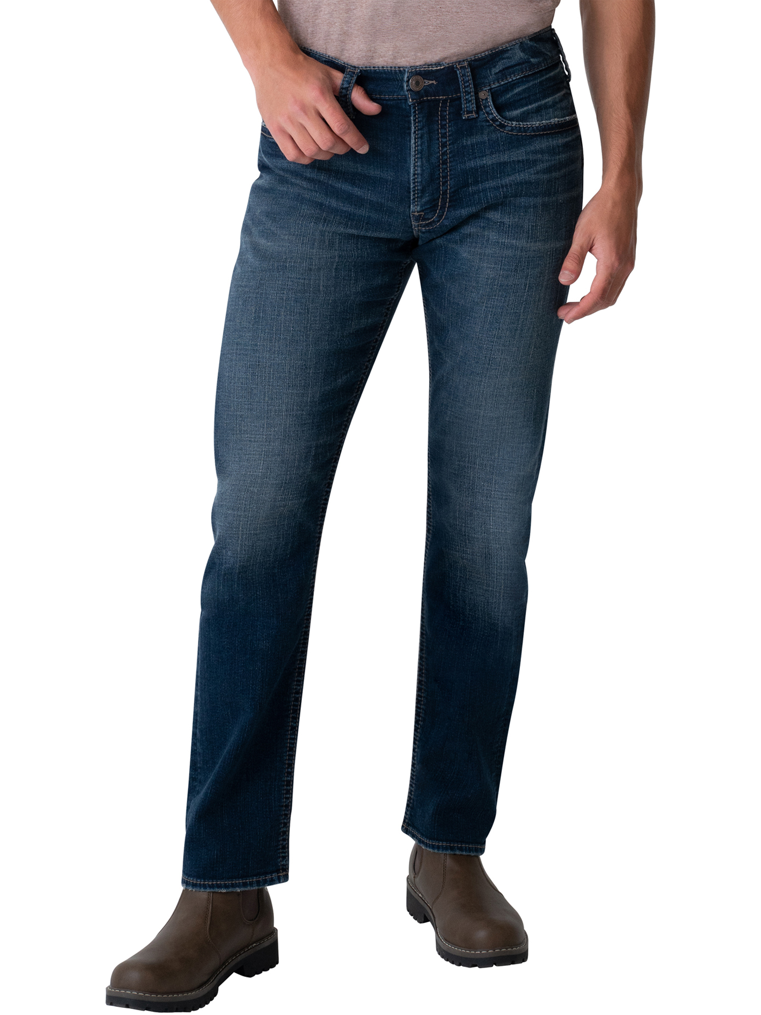 Silver Jeans Co. Men's Eddie Relaxed Fit Tapered Leg Jeans, Waist Sizes 28-42 - image 1 of 3