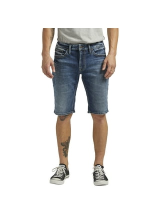 Mens silver cheap jean shorts