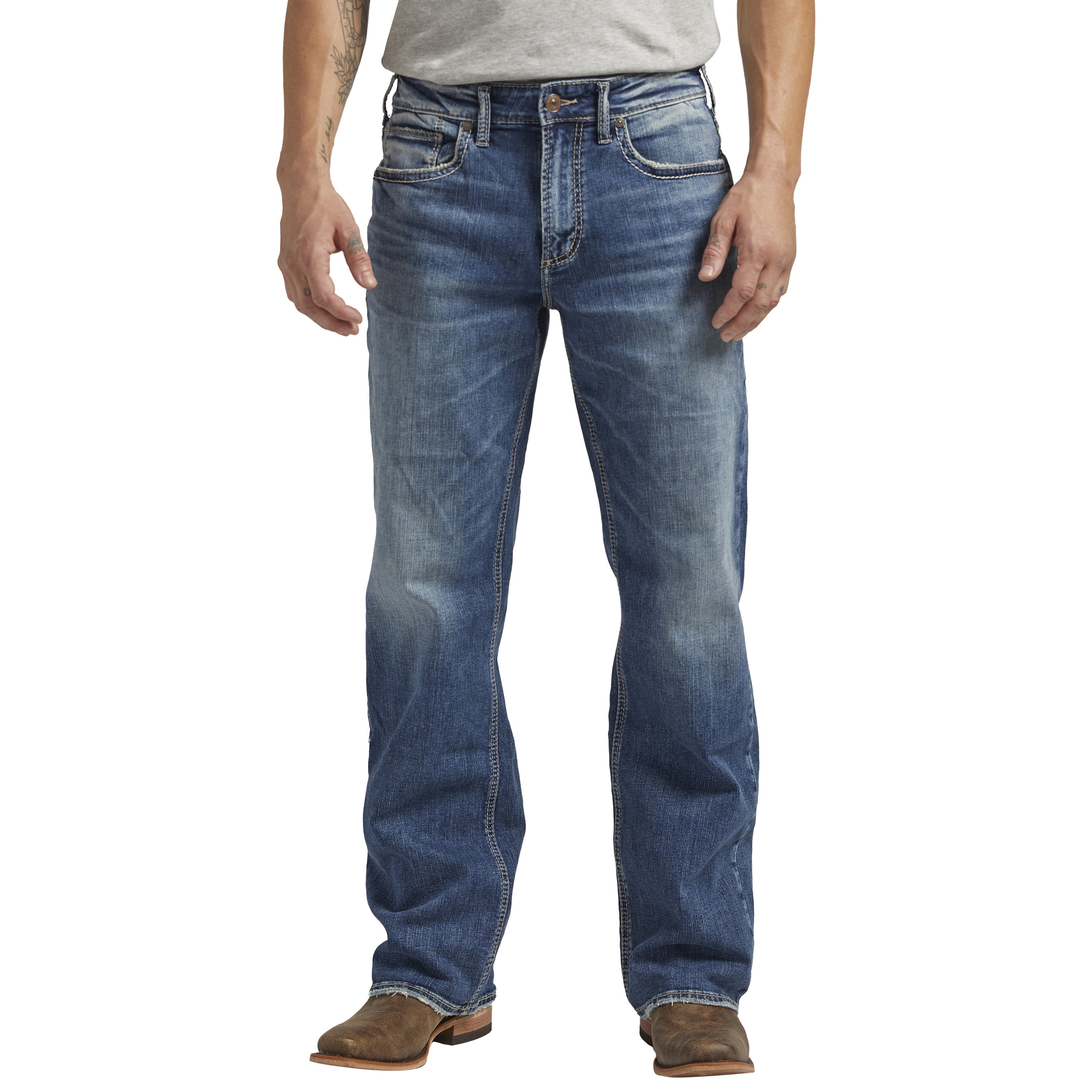 Silver Jeans Men's Zac Relaxed Fit Straight Leg Jeans, Waist