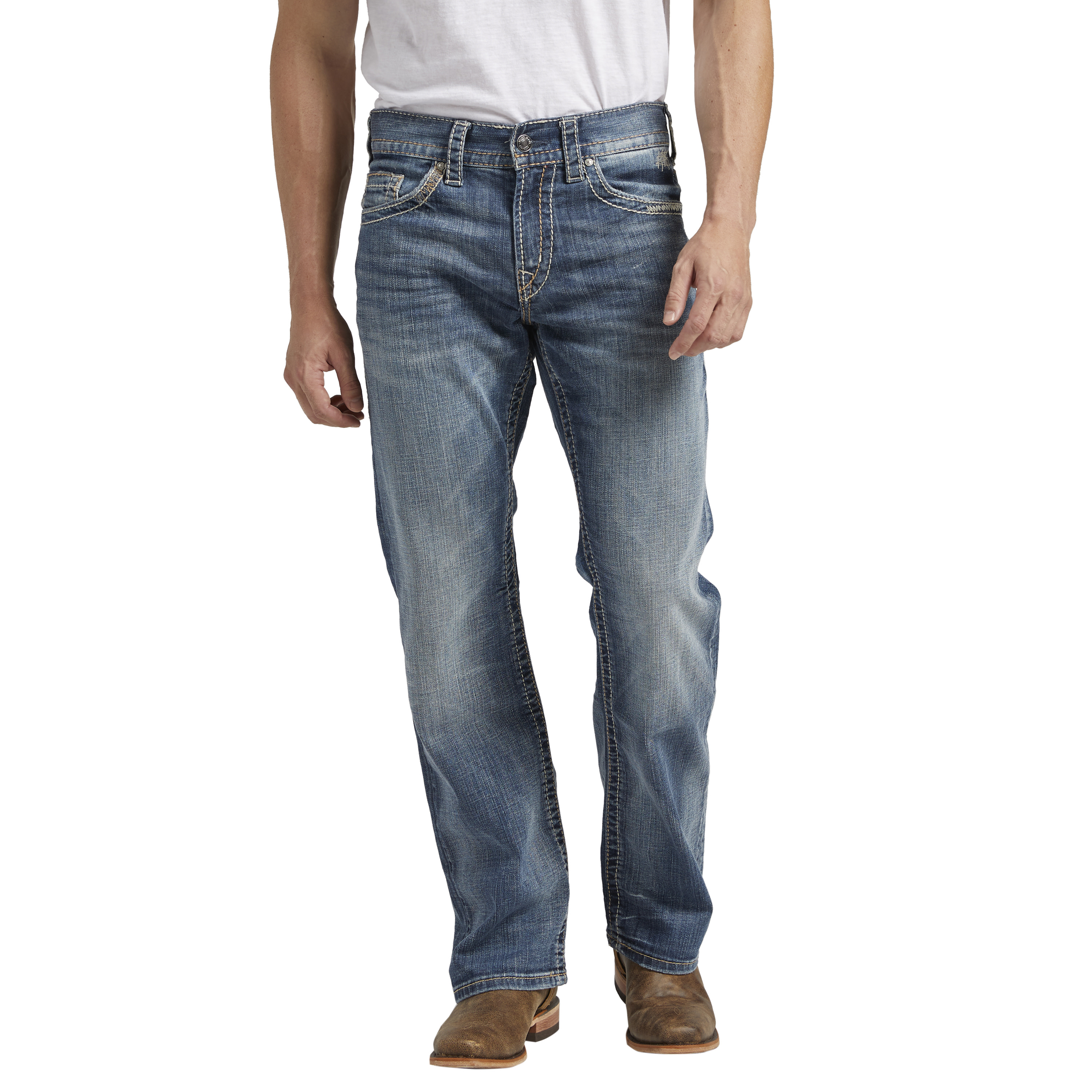 Silver Jeans Co. Men's Zac Relaxed Fit Straight Leg Jeans, Waist Sizes 30-42 - image 1 of 4