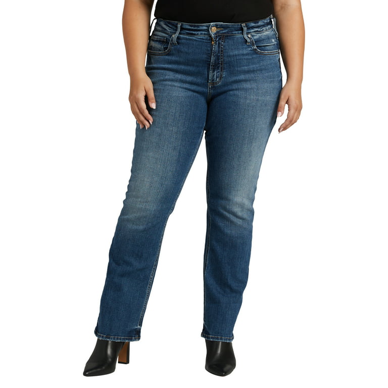 Silver Jeans Co. Plus Size Avery High Rise Slim Bootcut Jeans , Waist Sizes  12-24