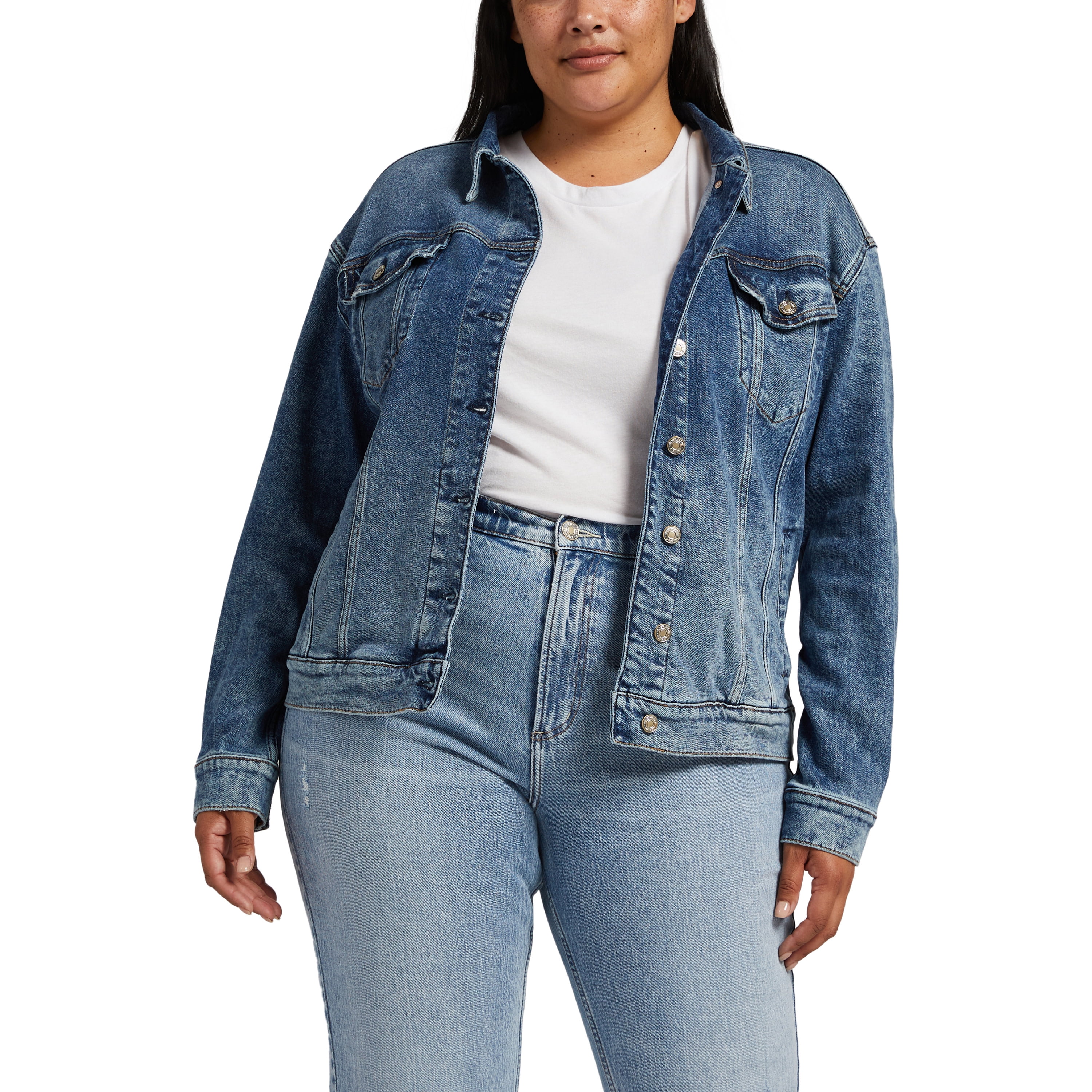 Plus Crop Denim Jacket in Price – 1822 Denim